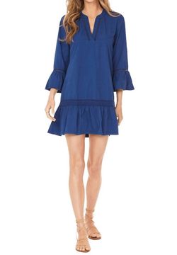 Style 1-115624229-70 bobi Blue Size 0 Tall Height Mini Bell Sleeves Cocktail Dress on Queenly