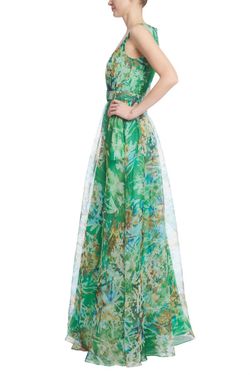 Style 1-1268386884-1498 BADGLEY MISCHKA Green Size 4 V Neck Pageant A-line Dress on Queenly