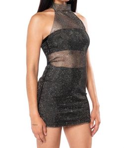 Style 1-1907019693-892 The Vintage Shop Black Size 8 Sheer Mini Polyester Spandex Cocktail Dress on Queenly