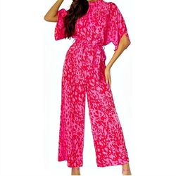 Style 1-2516215040-74 Pretty Bash Pink Size 4 1-2516215040-74 Polyester Sleeves Jumpsuit Dress on Queenly