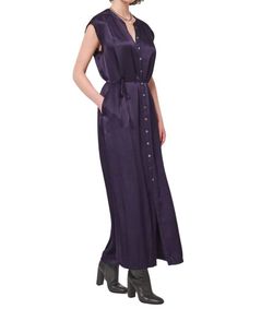 Style 1-2605272398-5 Raquel Allegra Purple Size 0 Pockets 1-2605272398-5 Black Tie Straight Dress on Queenly