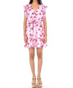 Style 1-2726249157-892 BANJANAN Pink Size 8 Floral Cap Sleeve Summer Cocktail Dress on Queenly