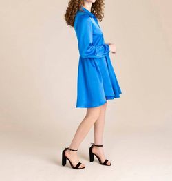 Style 1-272626235-149 S'edge Blue Size 12 Straight Long Sleeve Cocktail Dress on Queenly