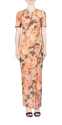 Style 1-2894247706-6257 BEC + BRIDGE Orange Size 6 Tall Height Polyester Floral Sleeves Straight Dress on Queenly