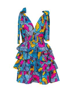 Style 1-2923516743-892 elisamama Blue Size 8 Mini Pattern Cocktail Dress on Queenly