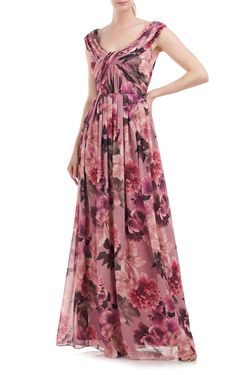 Style 1-2959964123-98 Kay Unger Pink Size 10 1-2959964123-98 A-line Jersey Straight Dress on Queenly