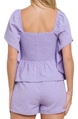 Style 1-3164922537-149 TCEC Purple Size 12 Sleeves Mini Jumpsuit Dress on Queenly