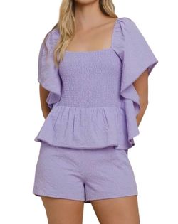 Style 1-3164922537-149 TCEC Purple Size 12 Sleeves Mini Jumpsuit Dress on Queenly