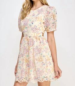 Style 1-3646963090-892 Rubienn Nude Size 8 Floral Sleeves Cocktail Dress on Queenly