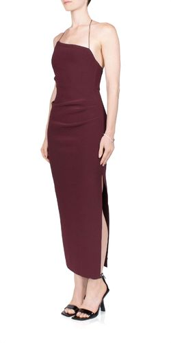 Style 1-528095077-6258 BEC + BRIDGE Red Size 8 Jersey Halter Cocktail Dress on Queenly