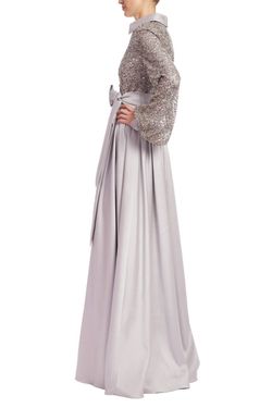 Style 1-885020597-238 BADGLEY MISCHKA Gray Size 12 1-885020597-238 Polyester High Neck Straight Dress on Queenly