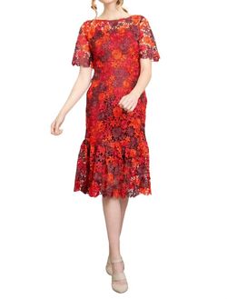 Style 1-1972233584-1498 EVA FRANCO Red Size 4 Black Tie Sleeves Cocktail Dress on Queenly