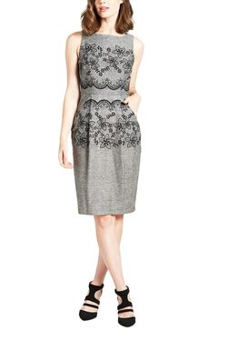 Style 1-1994711853-149 EVA FRANCO Gray Size 12 Mini 50 Off Lace Cocktail Dress on Queenly