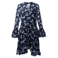 Style 1-2120893195-5 Derek Lam 10 Crosby Blue Size 0 Free Shipping Tall Height Floral Navy Cocktail Dress on Queenly