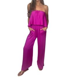 Style 1-2237589214-74 KLd. Signature Purple Size 4 1-2237589214-74 Pockets Jumpsuit Dress on Queenly