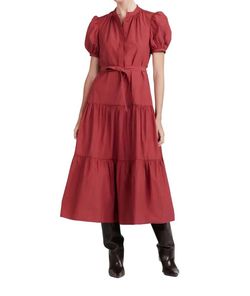 Style 1-2389345215-98 Derek Lam 10 Crosby Red Size 10 Free Shipping Tall Height Polyester Belt Cocktail Dress on Queenly