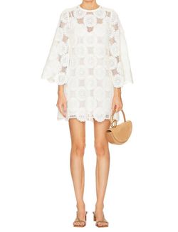 Style 1-2632771534-61 Zimmermann White Size 8 Sorority Sleeves Sorority Rush Cocktail Dress on Queenly