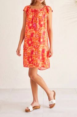 Style 1-2910484188-74 TRIBAL Orange Size 4 Mini Pattern Cocktail Dress on Queenly