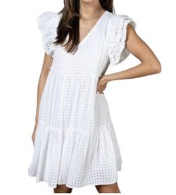 Style 1-3213833361-892 umgee White Size 8 Print Sleeves Sorority Rush Cocktail Dress on Queenly