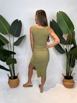 Style 1-3508376339-892 Sundry Green Size 8 Olive Spandex Cocktail Dress on Queenly