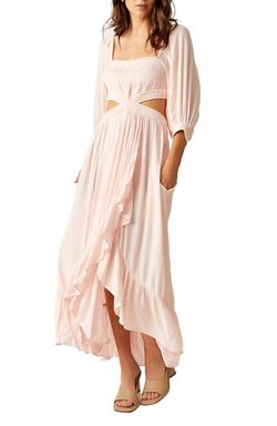 Style 1-3509274433-70 Free People Pink Size 0 Military A-line Straight Dress on Queenly