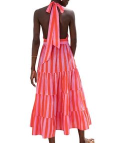 Style 1-3517754848-70 PINK CITY PRINTS Pink Size 0 Print Halter Cocktail Dress on Queenly