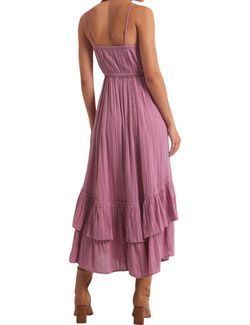 Style 1-3548160526-149 Z Supply Purple Size 12 Free Shipping Spaghetti Strap Military Floor Length Straight Dress on Queenly