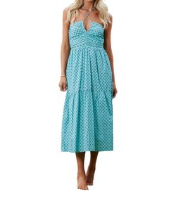 Style 1-3681190533-892 bishop + young Blue Size 8 Halter Straight Dress on Queenly