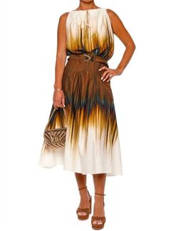 Style 1-3868691415-74 Silvia Tcherassi Brown Size 4 Polyester Cocktail Dress on Queenly