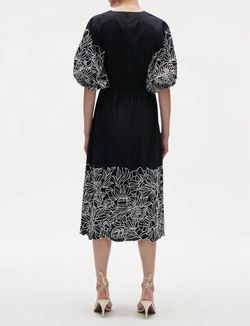 Style 1-3937982261-1901 FIGUE Black Size 6 Free Shipping Tall Height Sleeves Floral Cocktail Dress on Queenly