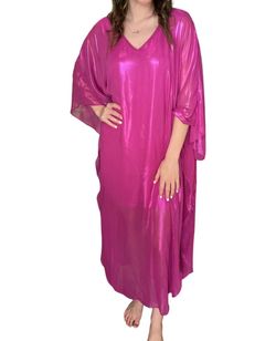 Style 1-4117278262-74 ADRIENNE Pink Size 4 Sleeves Military Floor Length Magenta Straight Dress on Queenly