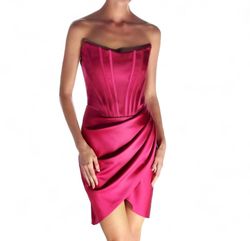 Style 1-4283757496-74 Gigiis Pink Size 4 Side Slit Sorority Rush Strapless Cocktail Dress on Queenly