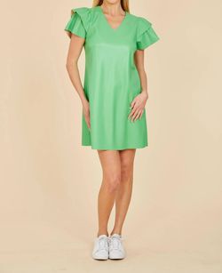 Style 1-439475316-74 DOLCE CABO Green Size 4 Free Shipping Tall Height Mini Sleeves Cocktail Dress on Queenly