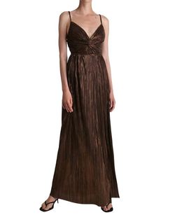 Style 1-493313299-70 SABINA MUSAYEV Brown Size 0 Floor Length Free Shipping Black Tie Straight Dress on Queenly