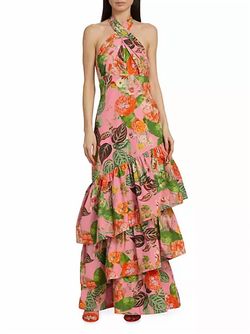 Style 1-88907011-1498 Cara Cara Pink Size 4 Backless Floral 1-88907011-1498 Straight Dress on Queenly