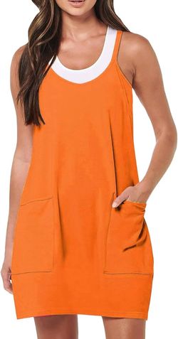 Style 1-3482664919-149 BUCKETLIST Orange Size 12 Mini Jumpsuit Dress on Queenly