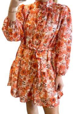 Style 1-2434178654-149 umgee Orange Size 12 Pattern Plus Size Sleeves Cocktail Dress on Queenly