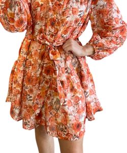 Style 1-2434178654-149 umgee Orange Size 12 Tall Height Free Shipping Floral Cocktail Dress on Queenly