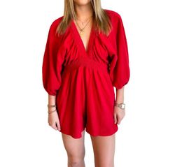 Style 1-3112819757-149 day + moon Red Size 12 Spandex Plus Size Jumpsuit Dress on Queenly