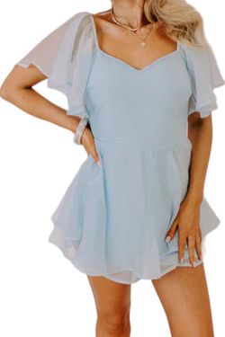 Style 1-904564874-149 BABY PINK Blue Size 12 Mini Casual Sheer Cocktail Dress on Queenly