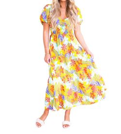 Style 1-1810755801-74 In The Beginning Yellow Size 4 V Neck Straight Dress on Queenly