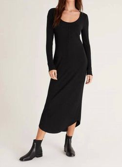 Style 1-552618498-70 Z Supply Black Size 0 1-552618498-70 Polyester Long Sleeve Cocktail Dress on Queenly
