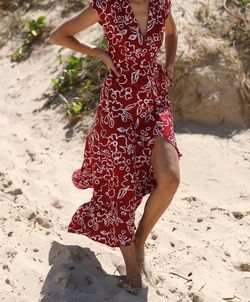 Style 1-1466191538-74 XIX Palms Red Size 4 Floor Length Free Shipping Straight Dress on Queenly