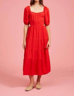 Style 1-1119203313-74 LUCY PARIS Red Size 4 Military Polyester Straight Dress on Queenly