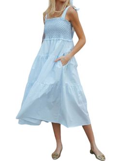 Style 1-2043630818-149 Sofie the Label Blue Size 12 Free Shipping Pockets Cocktail Dress on Queenly