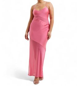 Style 1-2634492865-425 FRENCH CONNECTION Pink Size 8 Spaghetti Strap Military Floor Length Straight Dress on Queenly