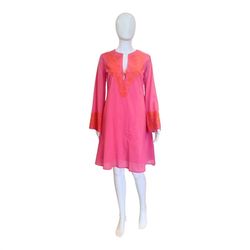 Style 1-3039260922-149 Place du Soleil Pink Size 12 Free Shipping Tall Height Bell Sleeves Cocktail Dress on Queenly