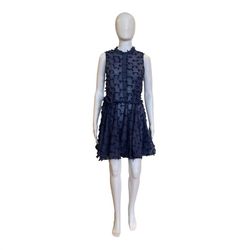 Style 1-3865377913-892 THE SHIRT Blue Size 8 High Neck Belt Cocktail Dress on Queenly