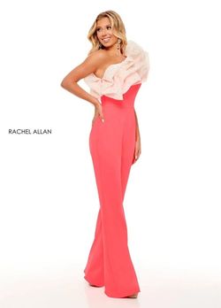 Rachel Allan Orange Size 4 Medium Height Coral Pageant Jumpsuit Dress on Queenly