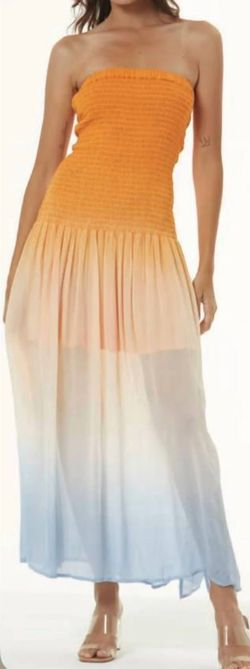 Style 1-913721697-70 young fabulous & broke Orange Size 0 1-913721697-70 Strapless Ombre Cocktail Dress on Queenly